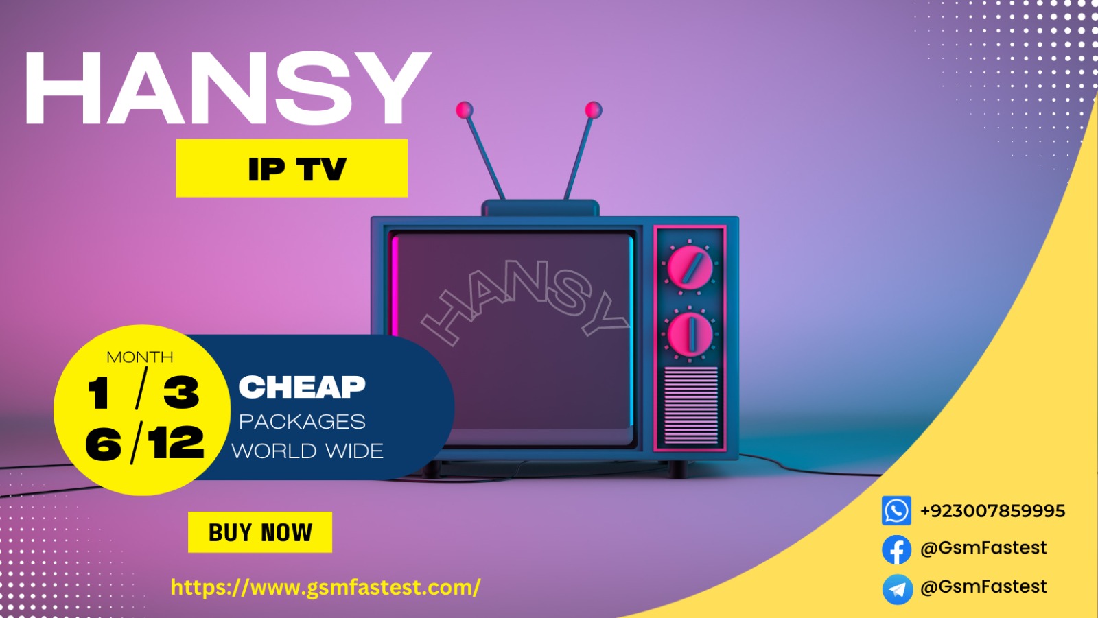 Hansy iPTV 1 Month Subscription 